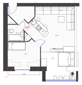 планировка однокомнатной квартиры